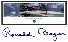 Ronald Reagan Signed Panoramic Photo of His Presidential Library -- Limited Edition Photo Measures 17 x 8